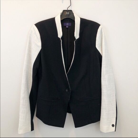 NYDJ black white contrast pointe blazer NWOT - Picture 3 of 8